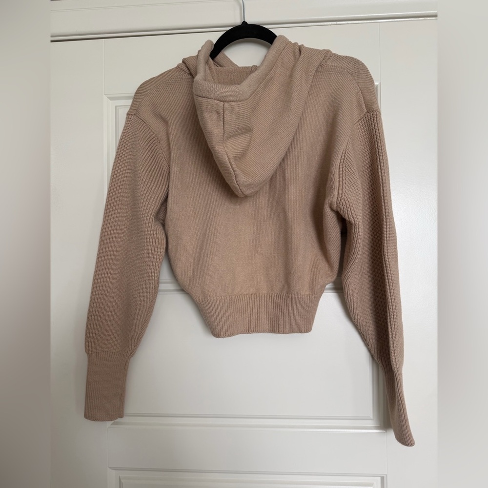 Zara Tan zip Neck hoodie Sweater - Picture 2 of 3